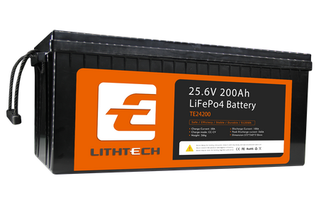 Lithtech TE24200 Deep Cycle 24V 200Ah LiFePo4 Battery Pack Lithium Ion Iron Rechargeable Battery